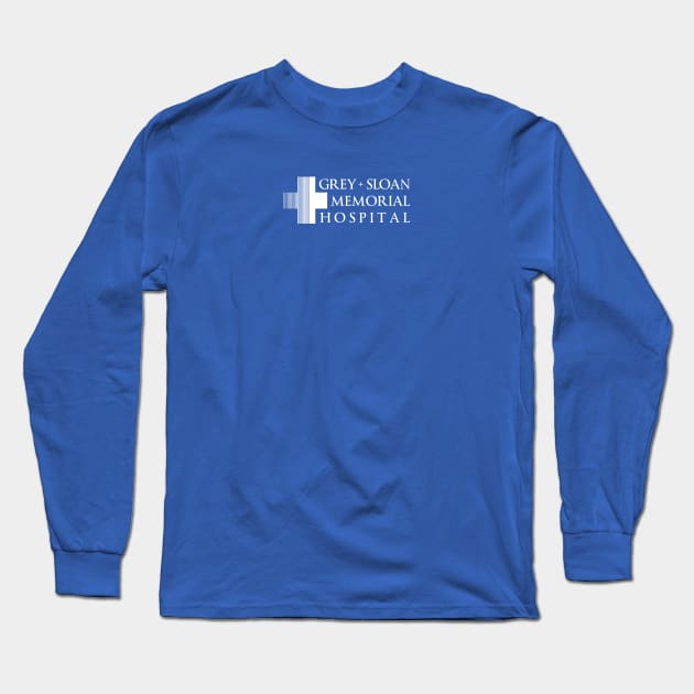 Grey + Sloan Memorial Hospital Logo | White Print Long Sleeve T-Shirt by stuartjsharples